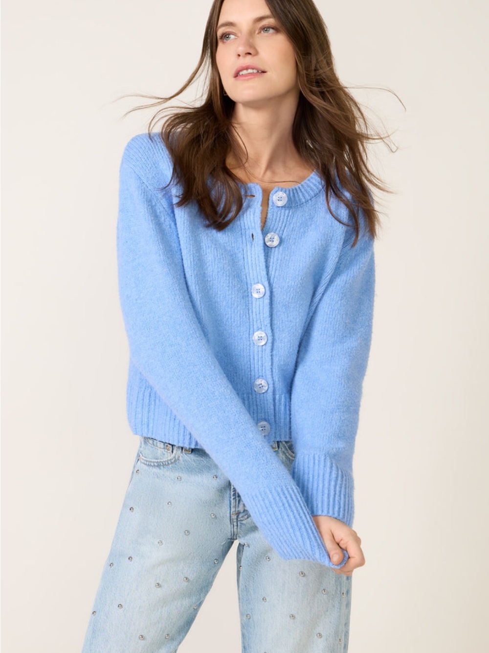 Z Supply Breen Serene Blue Cozy Button-Front Cardigan